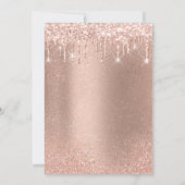 ベビーシャワー足グリッターバラグリッタードリップボーイガール 招待状 (裏面)