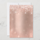 ベビーシャワー足グリッターバラグリッターボーイガール 招待状 (裏面)