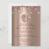 ベビーシャワー足グリッターバラスパークドリップスボーイガール 招待状 (正面)