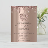 ベビーシャワー足グリッターバラスパークドリップスボーイガール 招待状 (スタンド正面)