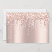 ベビーシャワー足グリッターバラ金ゴールドドリップスボーイガール 招待状 (裏面)