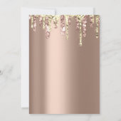 ベビーシャワー足グリッターバラ金ゴールドドリップスボーイガール 招待状 (裏面)