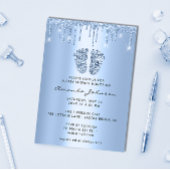 ベビーシャワー足グリッターベビーブルードリップスボーイスパーク 招待状