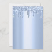 ベビーシャワー足グリッターベビーブルードリップスボーイスパーク 招待状 (裏面)