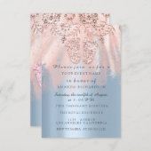 ベビーシャワー足シルバーガールボーイ王室のツインズグラム 招待状 (正面/裏面)