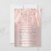 ベビーシャワー足シルバーガール王室のバラグリッター 招待状 (正面)