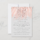 ベビーシャワー足シルバーガール王室のバラグリッター 招待状 (正面)