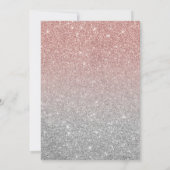 ベビーシャワー足プリントバラ金ゴールド&シルバーグリッター 招待状 (裏面)