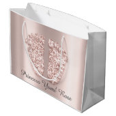 ベビーシャワー足ボーイガールネームバラプリンセス ラージペーパーバッグ (裏面アングル)