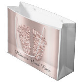ベビーシャワー足ボーイガールネームバラプリンセス ラージペーパーバッグ (正面アングル)