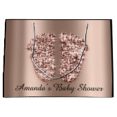 ベビーシャワー足ボーイガールネームバラベビー ラージペーパーバッグ (正面)