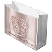 ベビーシャワー足ボーイガールネームバラ赤面 ラージペーパーバッグ (正面アングル)