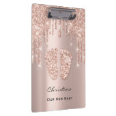 ベビーシャワー足ボーイガール感謝してい名バラ金ゴールド クリップボード (右)