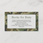 ベビーシャワー迷彩柄囲いカード用の本 エンクロージャーカード (正面)