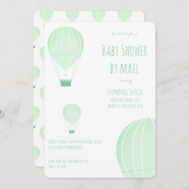 ベビーシャワー通販グリーンホットエアバルーン 招待状