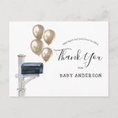 ベビーシャワー通販金ゴールドバルーンありがとう ポストカード (正面)