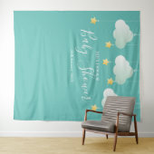 ベビーシャワー金ゴールドスターズ写真ブース背景 タペストリー (インサイチュ(横))