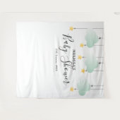 ベビーシャワー金ゴールドスターズ写真ブース背景 タペストリー (正面(横))