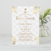 ベビーシャワー金ゴールドパイナップルエレガントトロピカル 招待状 (スタンド正面)