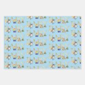 ベビーシャワー金ゴールドフォントヴィンテージ玩具 ラッピングペーパーシート (正面3)