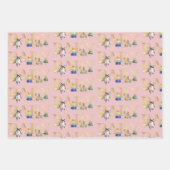 ベビーシャワー金ゴールドフォントヴィンテージ玩具 ラッピングペーパーシート (正面2)