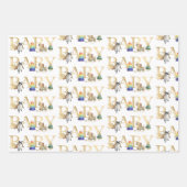 ベビーシャワー金ゴールドフォントヴィンテージ玩具 ラッピングペーパーシート (正面)