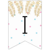 ベビーシャワー金ゴールドフラミンゴベビー、アゲハチョウバナー バンティングフラッグ (第1の旗)