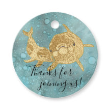 ベビーシャワー金ゴールドベビードルフィン