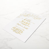 ベビーシャワー金ゴールド 箔招待状 (回転した状態)