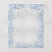 ベビーシャワー銀色のフローラブルーの予算招待状 チラシ (裏面)