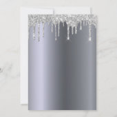 ベビーシャワー銀金属グリッタードリップボーイ 招待状 (裏面)