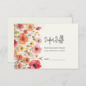 ベビーシャワー開花おむつラッフルカード 招待状 (正面/裏面)