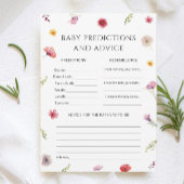 ベビーシャワー開花ベビー予測ゲームカード 招待状