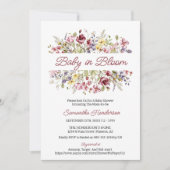 ベビーシャワー開花ワイルドフラワー 招待状 (正面)