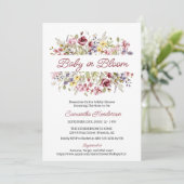 ベビーシャワー開花ワイルドフラワー 招待状 (スタンド正面)