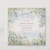 ベビーシャワー開花 招待状 (正面/裏面)