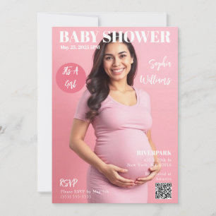 ベビーシャワー雑誌カバー 招待状