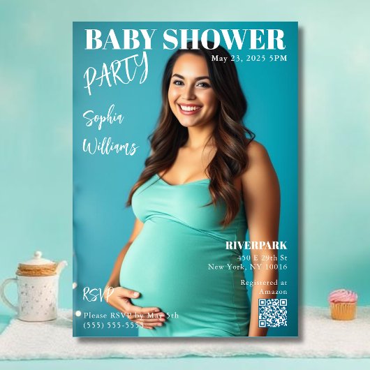 ベビーシャワー雑誌カバー 招待状