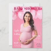 ベビーシャワー雑誌カバー 招待状 (正面)