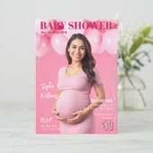 ベビーシャワー雑誌カバー 招待状 (スタンド正面)