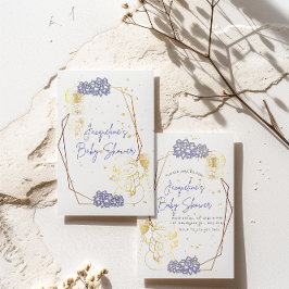 ベビーシャワー雪だるまパープルテーマ招待状カード ノートカード