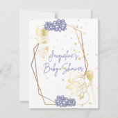 ベビーシャワー雪だるまパープルテーマ招待状カード ノートカード