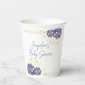 ベビーシャワー雪だるまパープルテーマ紙カップ 紙コップ (裏面)