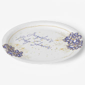 ベビーシャワー雪だるまパープルテーマ紙プレート ペーパープレート (アングル)