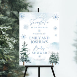 ベビーシャワー雪片ウェルカムサイン ポスター