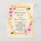 ベビーシャワー電子ビー黄色のフローラ女の子にメールmom ポストカード (正面)