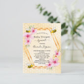 ベビーシャワー電子ビー黄色のフローラ女の子にメールmom ポストカード (スタンド正面)