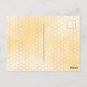 ベビーシャワー電子ビー黄色のフローラ女の子にメールmom ポストカード (裏面)