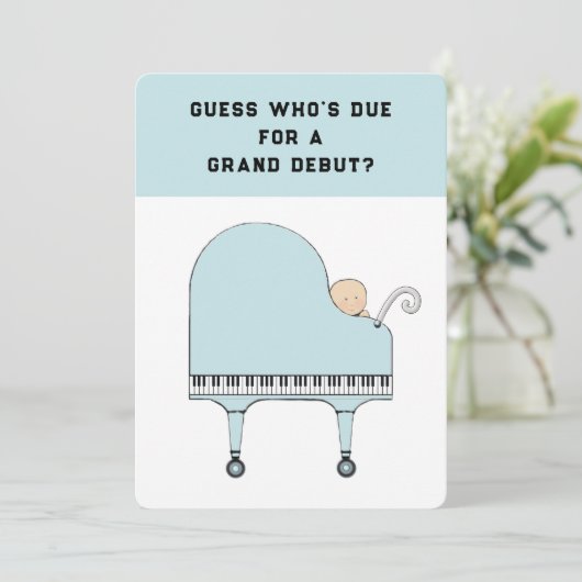 ベビーシャワー音楽テーマ招待状 招待状 (スタンド正面)