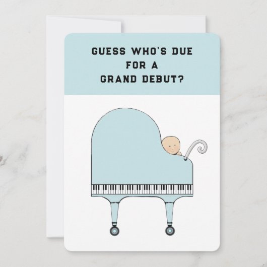 ベビーシャワー音楽テーマ招待状 招待状 (正面)